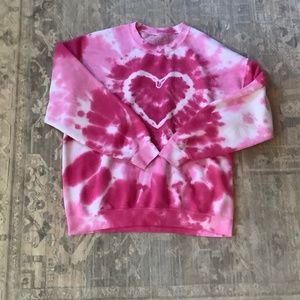 Urban Outfitters Heart Tie Dye Crewneck